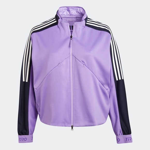 Adidas Women Tiro Suit Up Advanced Track Top Lilac Black Bomber Jacket Full Zip - Picture 1 of 8
